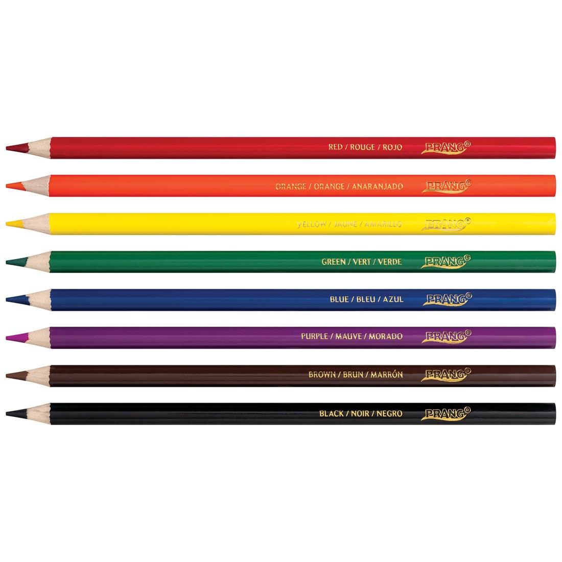 8 colors of Prang Colored Pencils