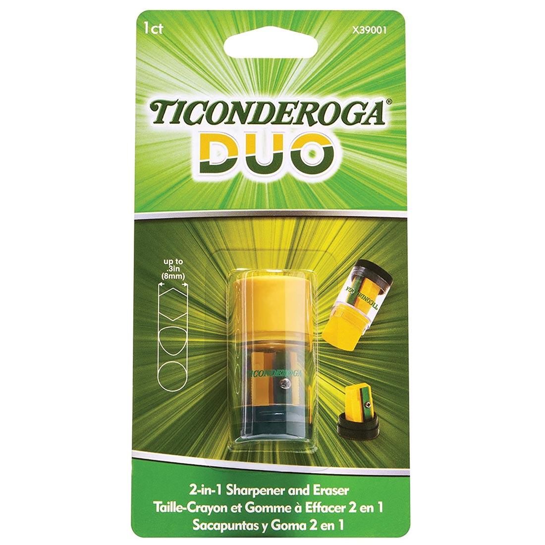 Ticonderoga Duo 2-In-1 Sharpener & Eraser in Package