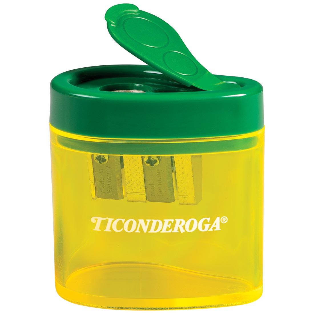 Ticonderoga 2-Hole Pencil Sharpener with lid open