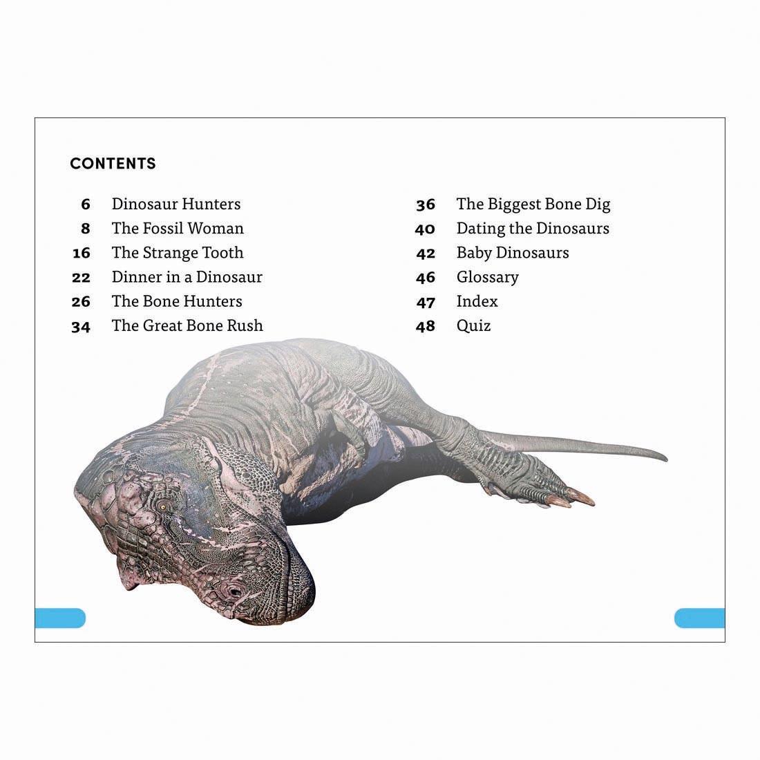 table of contents from Dinosaur Detectives DK Super Readers Level 4 Book