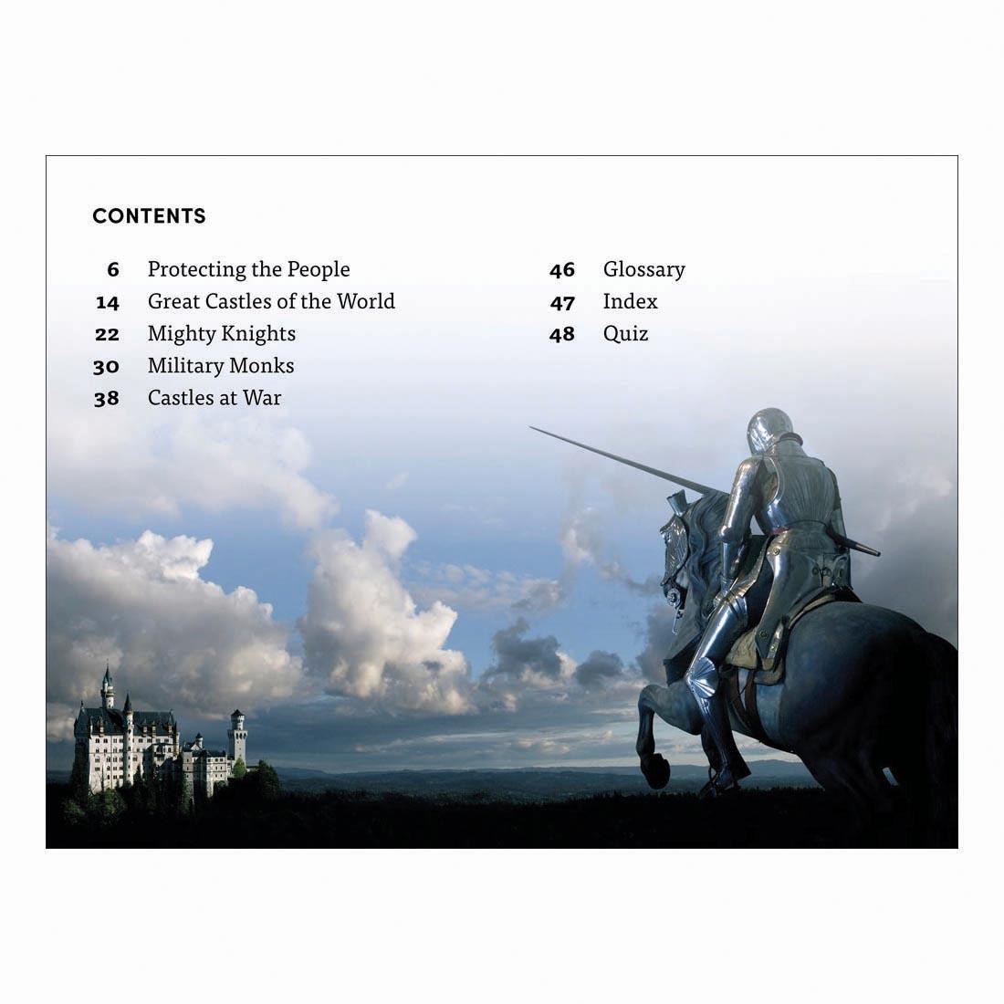Table of Contents from Knights And Castles DK Super Readers Level 4 Book