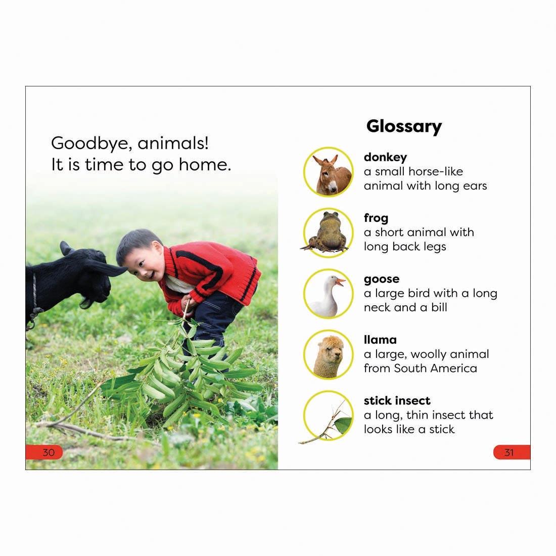 2 pages from A Day At The Petting Zoo DK Super Readers Pre-Level Book