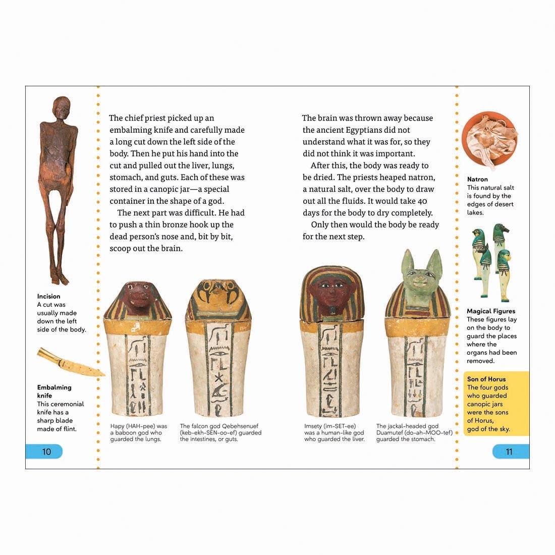 2 pages from Secrets of Mummies DK Super Readers Level 4 Book
