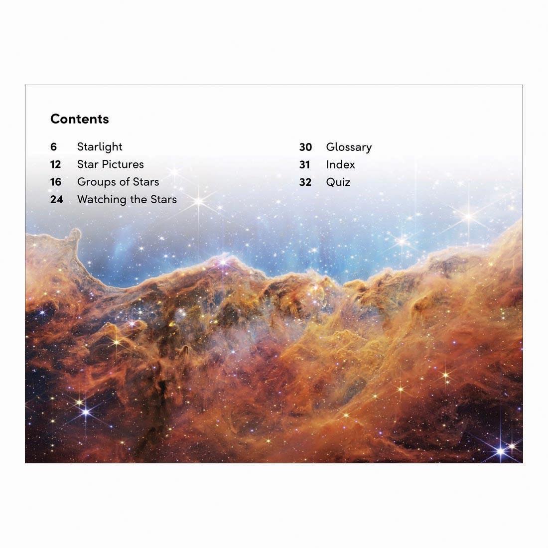 Table of Contents from Stars And Galaxies DK Super Readers Level 2 Book