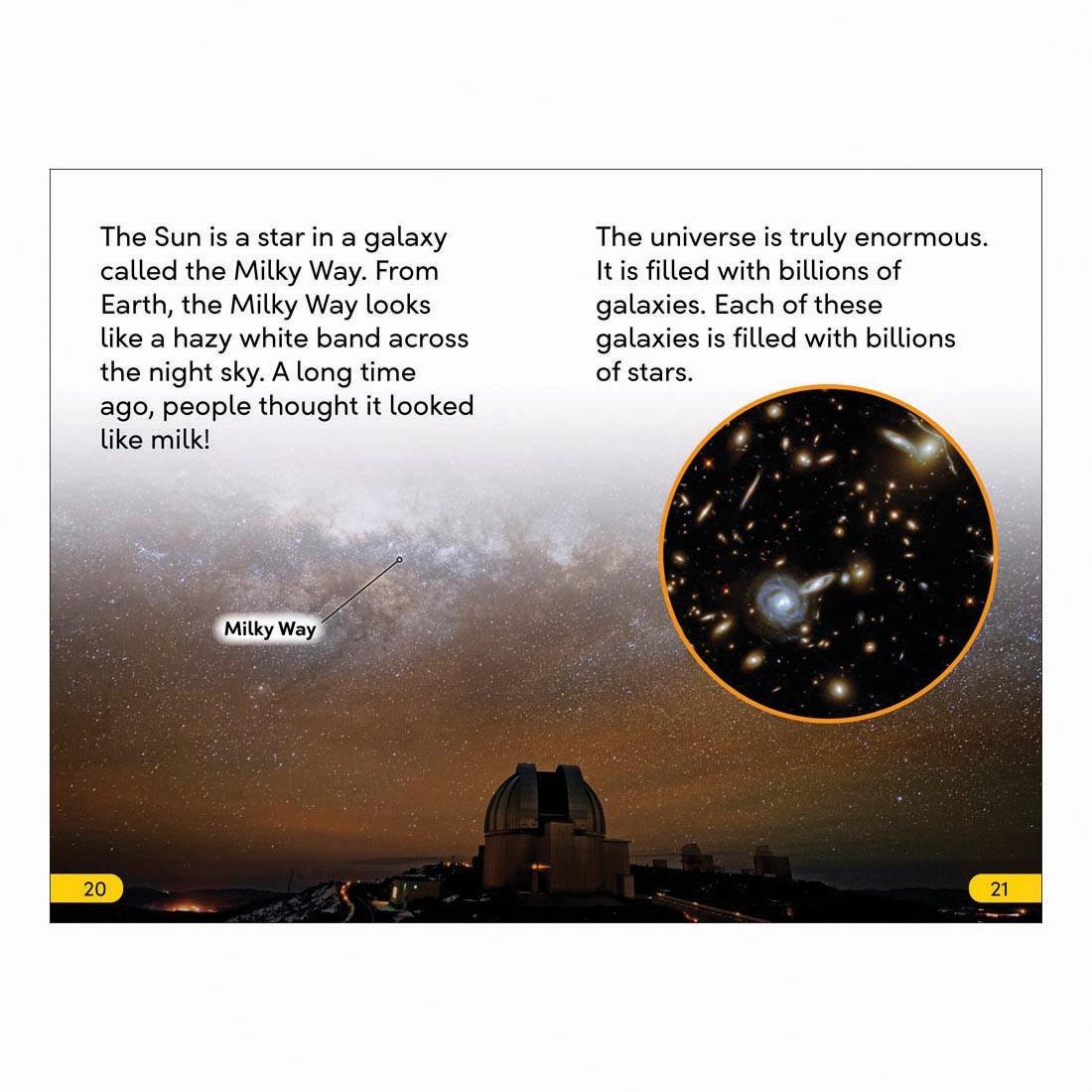2 pages from Stars And Galaxies DK Super Readers Level 2 Book