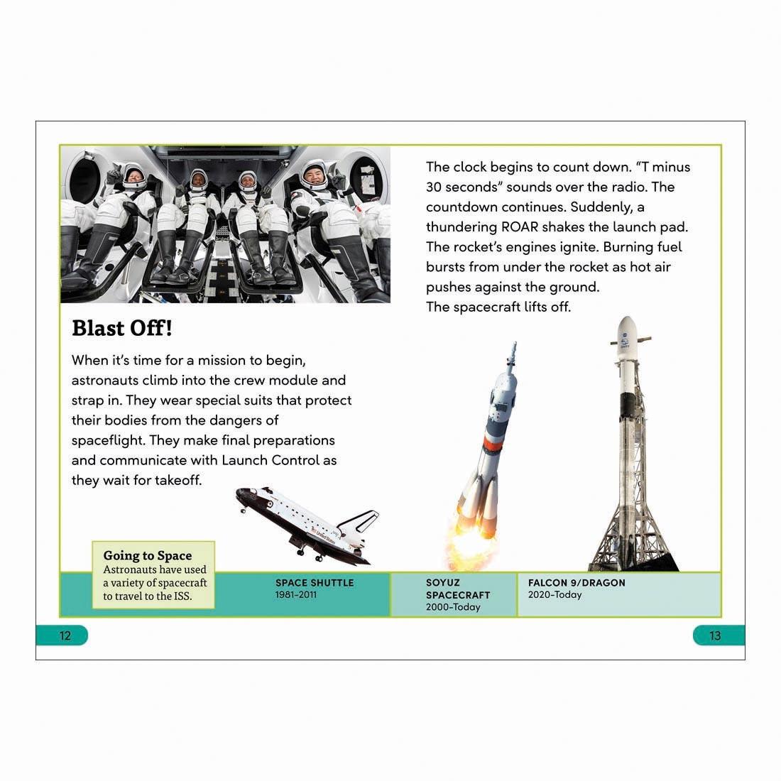 2 pages from Astronauts In Space DK Super Readers Level 3 Book