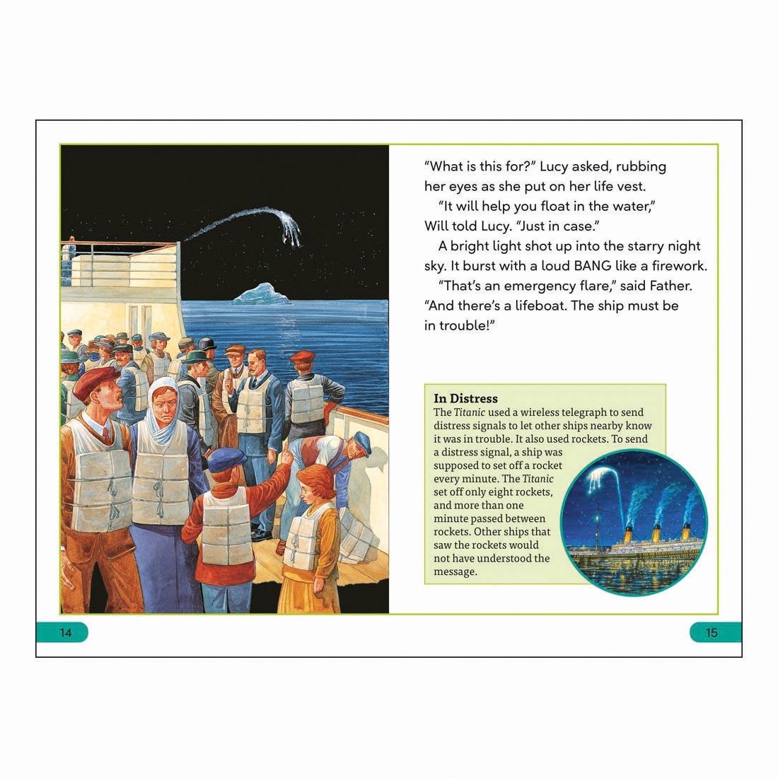2 pages from Titanic DK Super Readers Level 3 Book