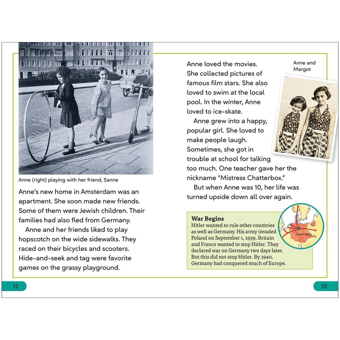 pages from Anne Frank DK Super Readers Level 3 Book