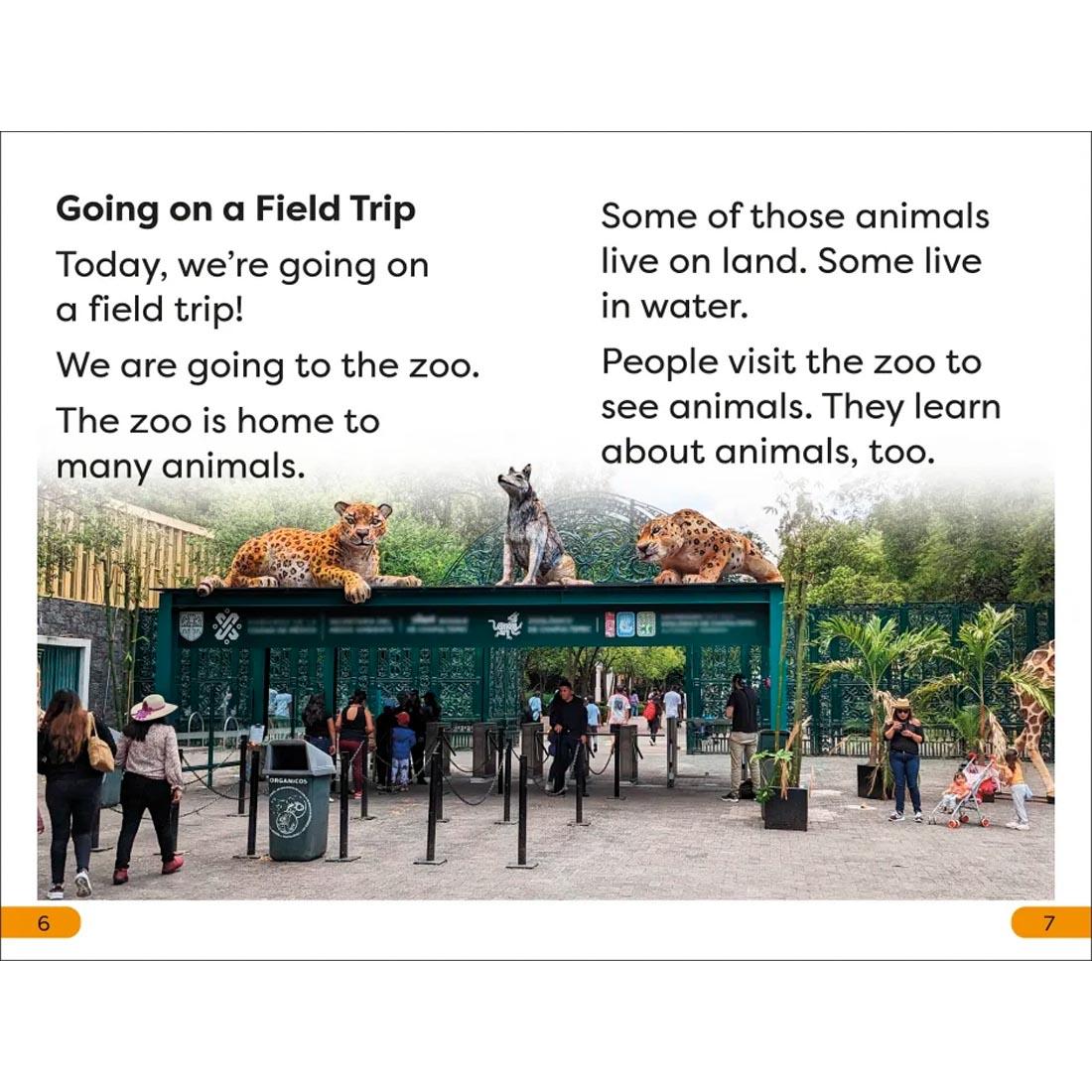 Pages 6 and 7 from DK Super Readers Level 1: A Trip to the Zoo
