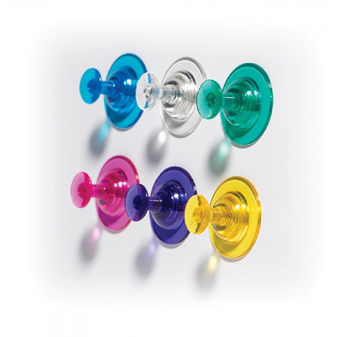 Six Magnets in the Shape of Big Push Pins by Dowling Magnets