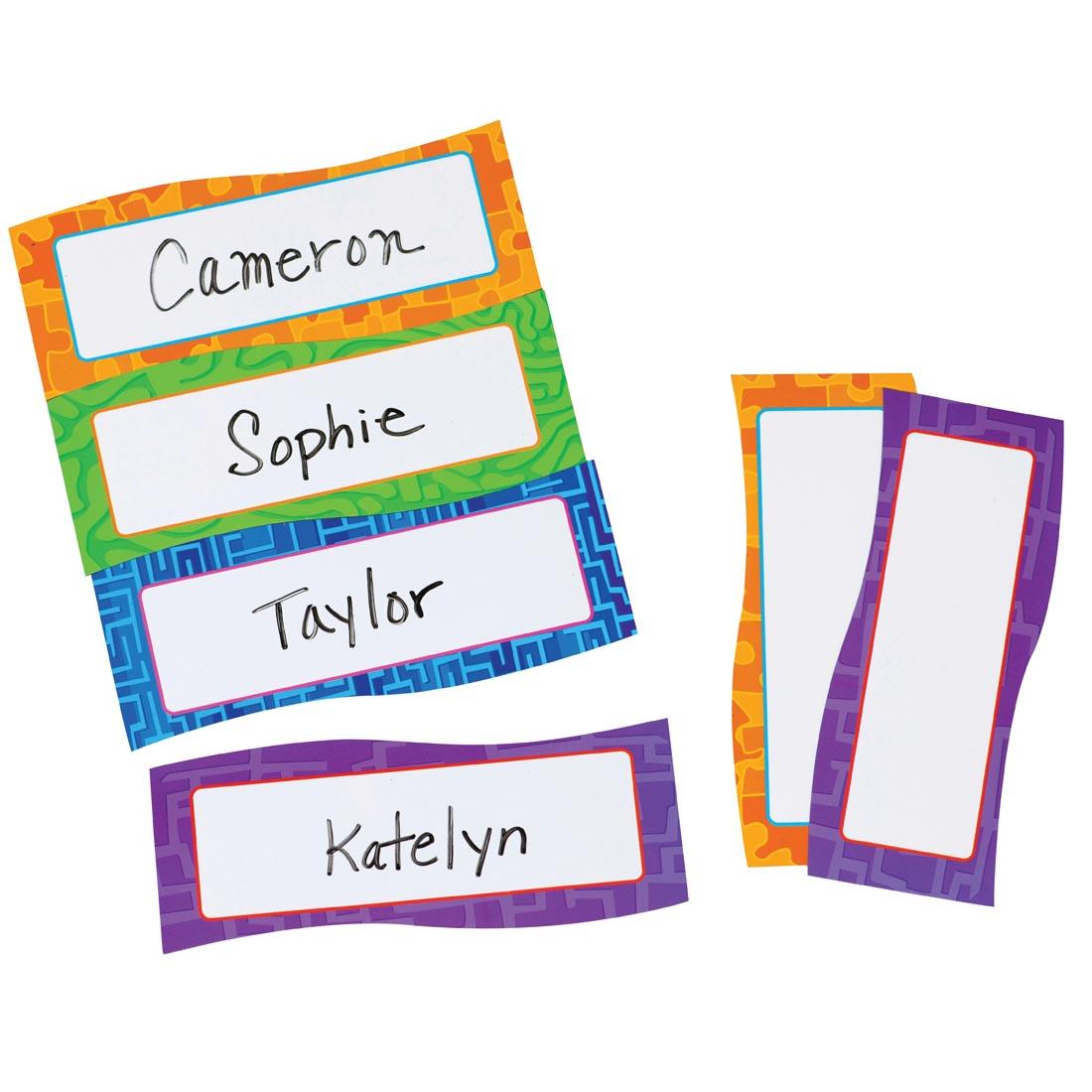 Magnetic Name Plates by Dowling Magnets, Some with Names Written In Marker