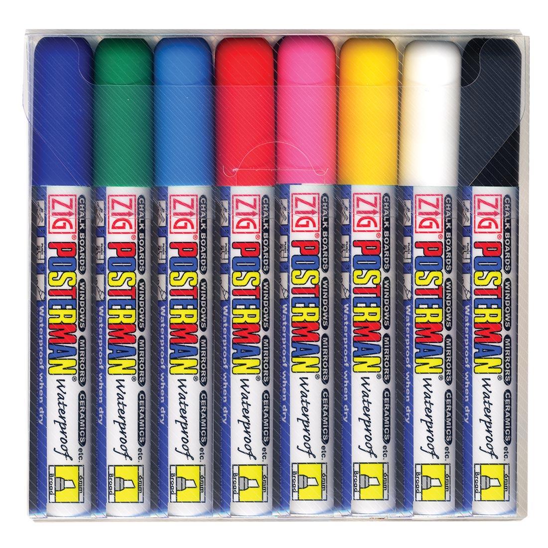 ZIG POSTERMAN 6mm Paint Marker Set featuring 8 different colors