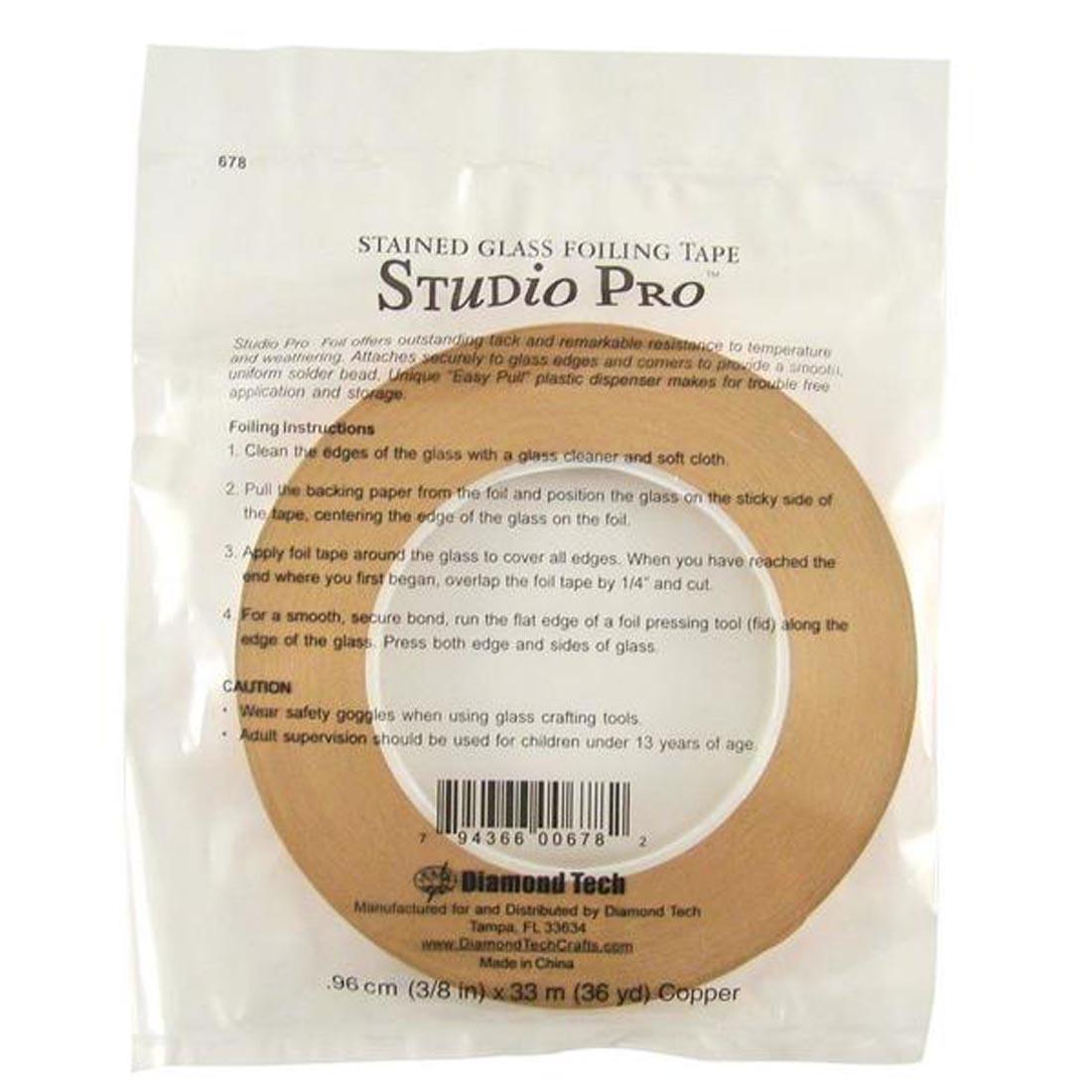 Package of Studio Pro Copper Stained Glass Foiling Tape