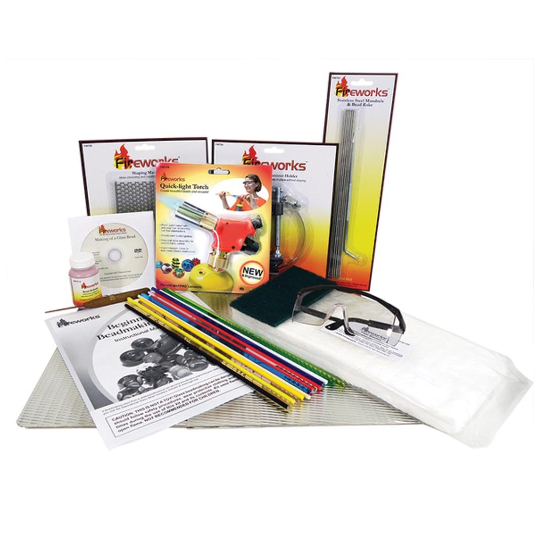 Contents in Fireworks Beginners' Essentials Glass Beadmaking Kit
