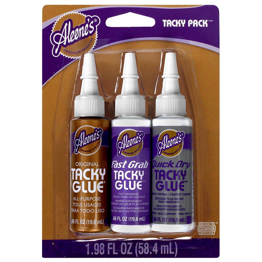 Aleene's Variety Tacky Pack Includes Original, Fast Grab and Quick Dry Tacky Glue