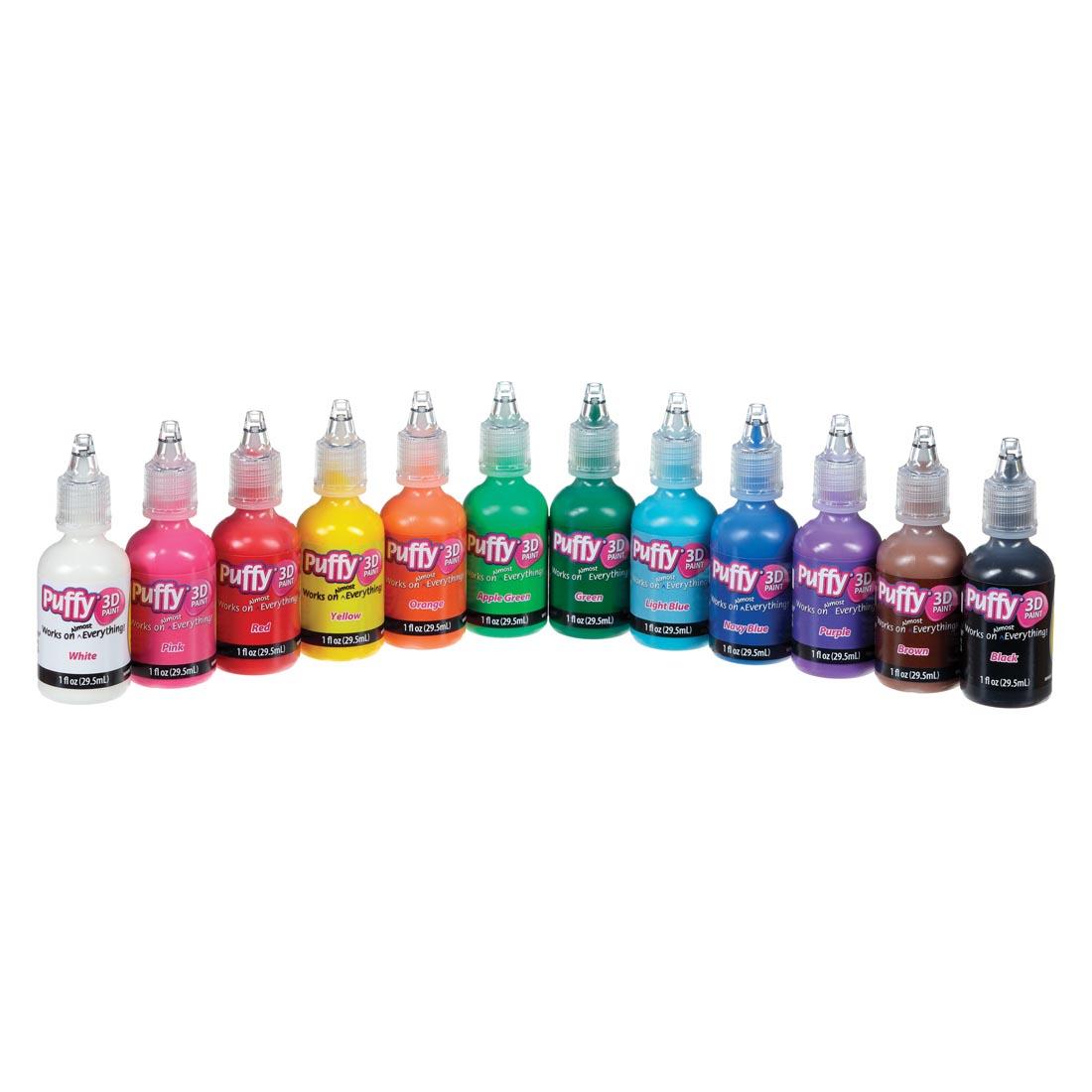 Puffy 3D Paint 12-Color Set Shown Out of Package