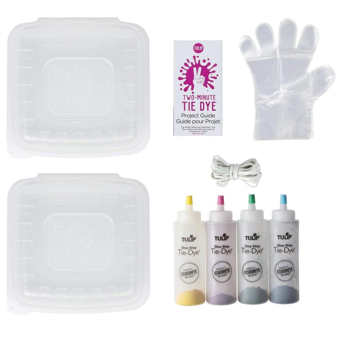 Contents of the Tulip Two-Minute Tie-Dye Fruit Punch Kit