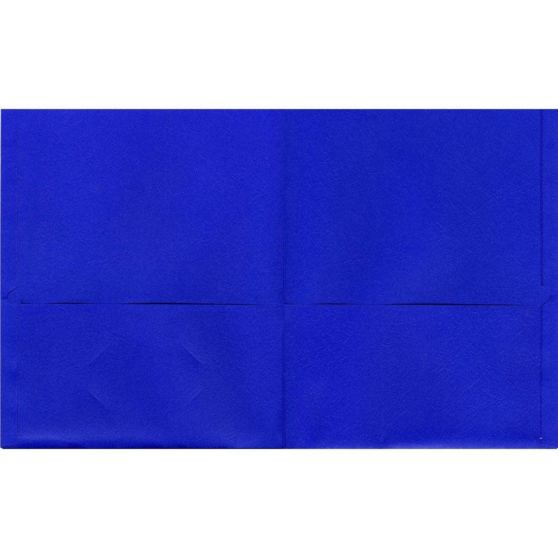 Blue Oxford Twin Pocket Portfolio shown open