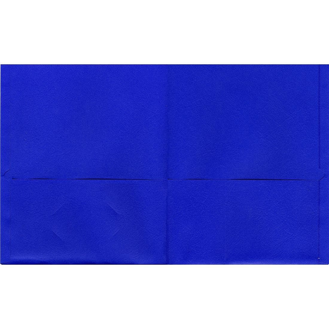 Blue Oxford Twin Pocket Portfolio shown open