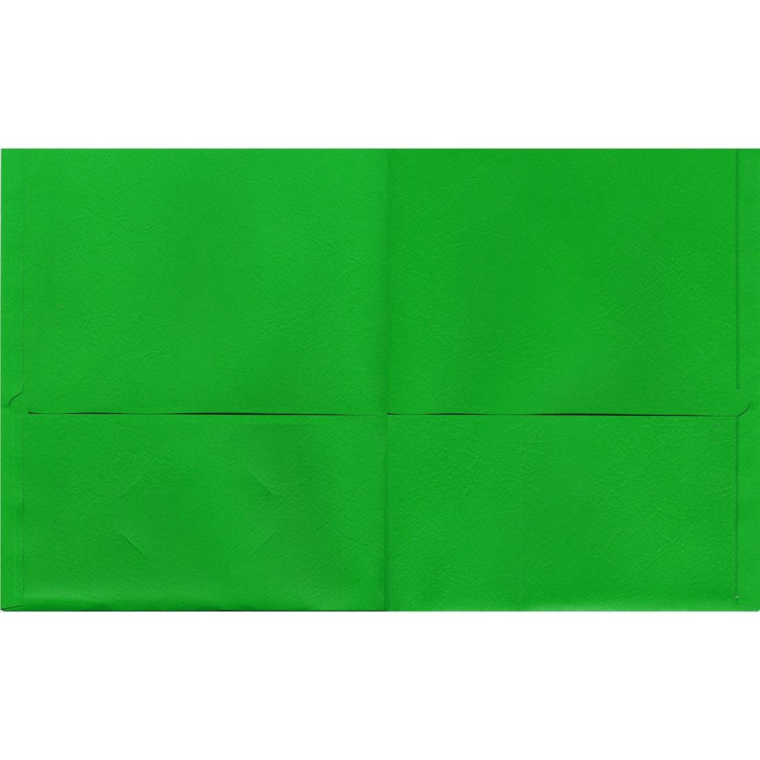 Green Oxford Twin Pocket Portfolio shown open