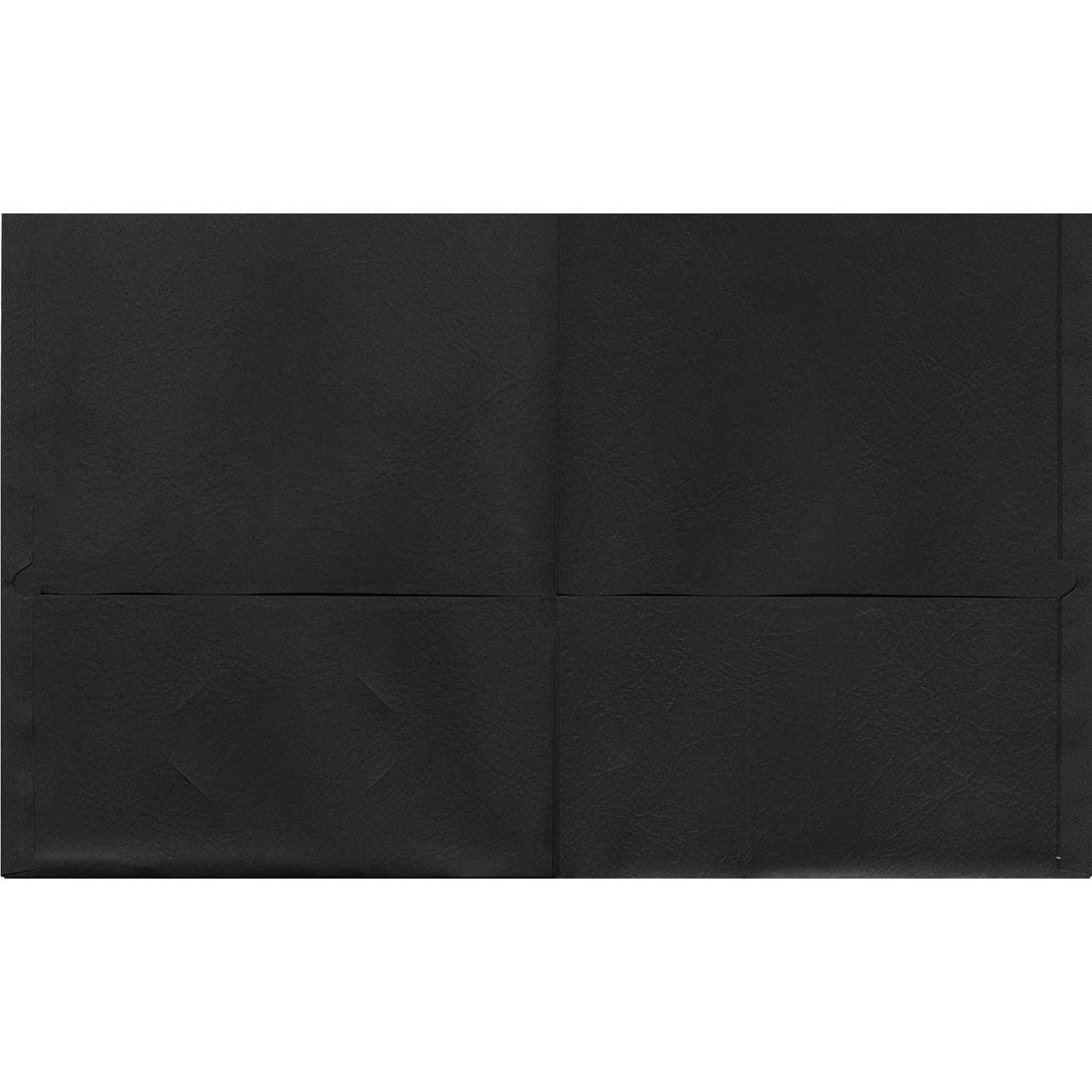 Black Oxford Twin Pocket Portfolio shown open