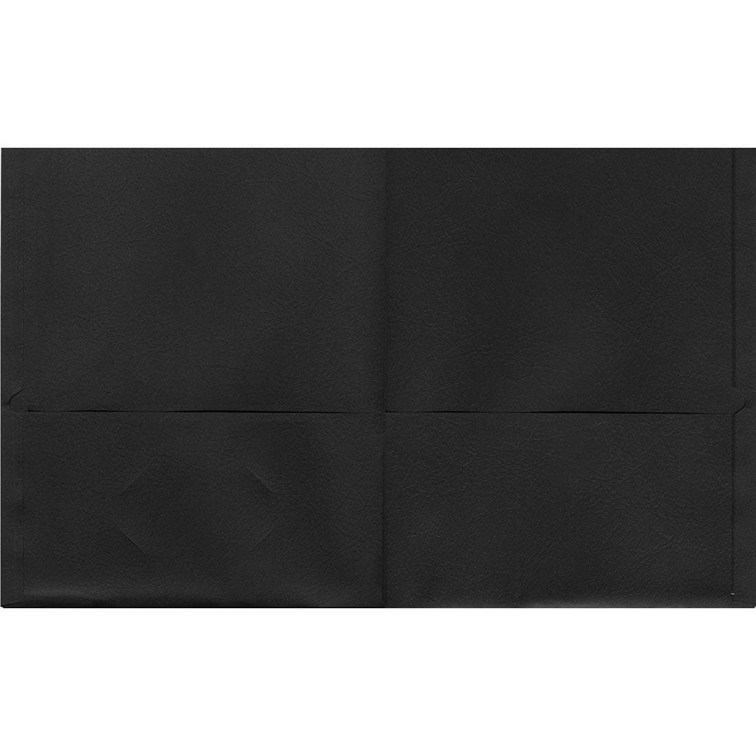 Black Oxford Twin Pocket Portfolio shown open