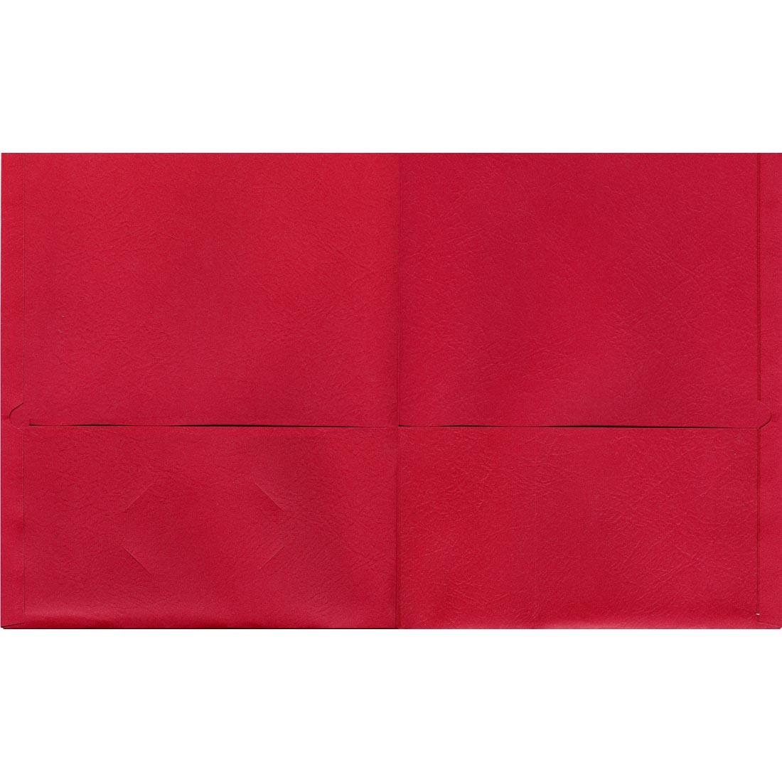 Red Oxford Twin Pocket Portfolio shown open