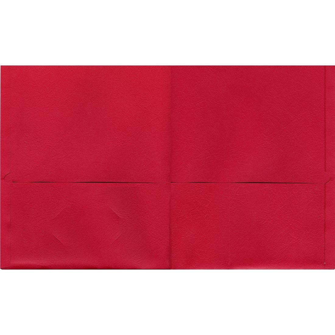 Red Oxford Twin Pocket Portfolio shown open