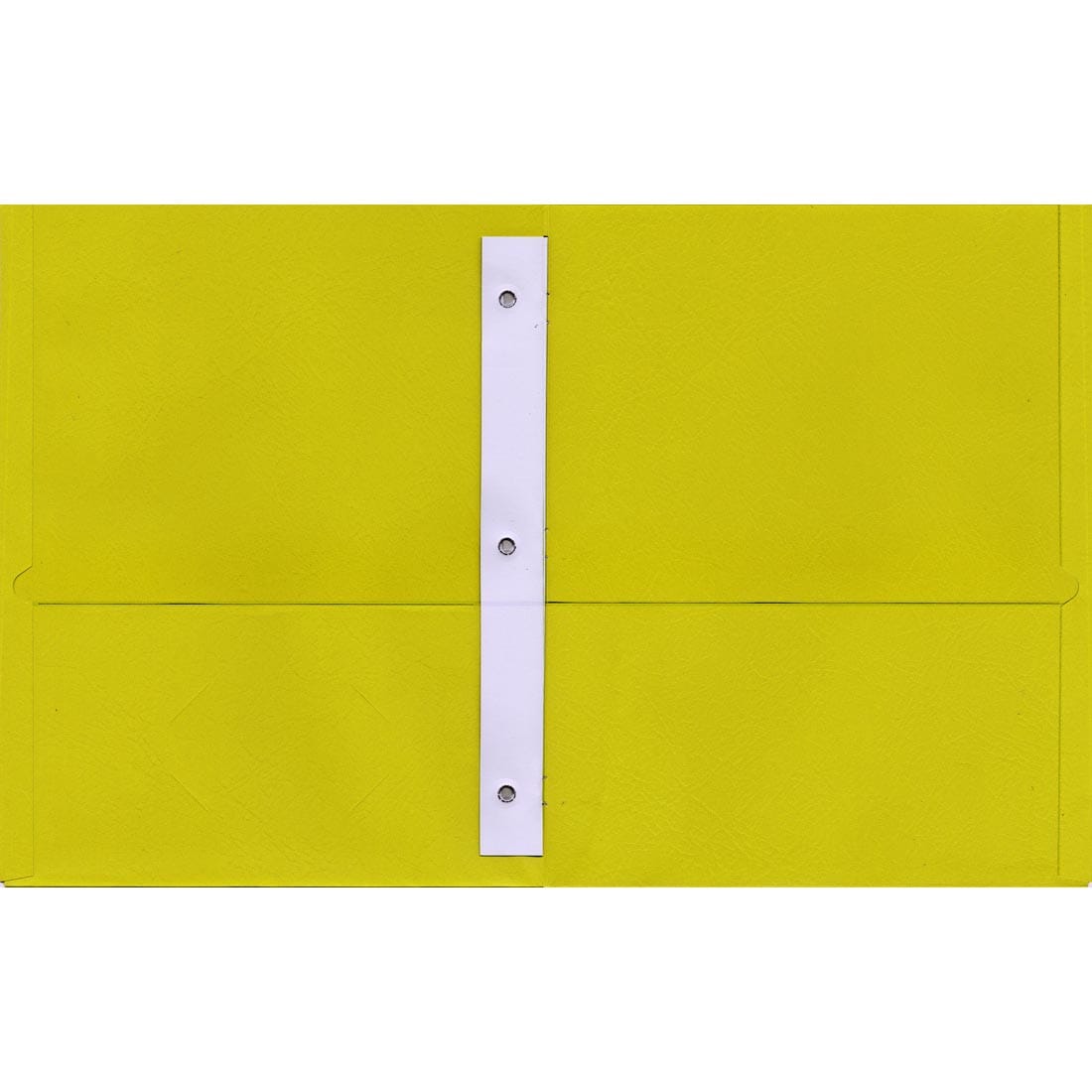 Yellow Oxford Twin Pocket Portfolio With Fasteners shown open