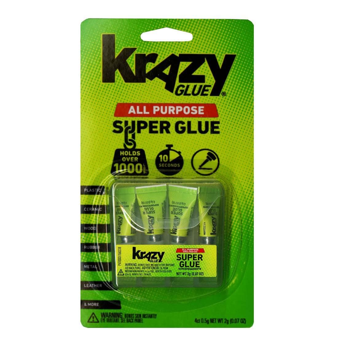 Krazy Glue All Purpose Super Glue - Single-Use Tubes, 0.5 g