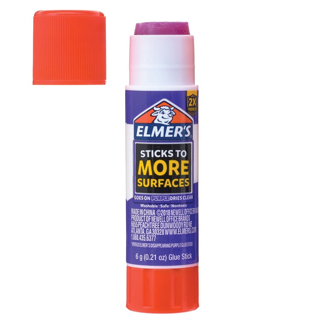 Elmer's Extra Strength Glue Stick, shown with cap off