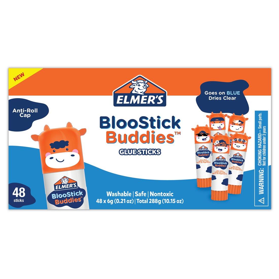 Elmer's BlooStick Buddies Washable Glue Sticks 48-Count Package
