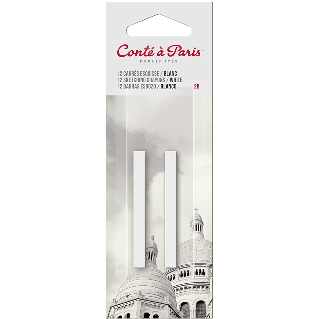 Conte Crayons White 2B 2-Count Package