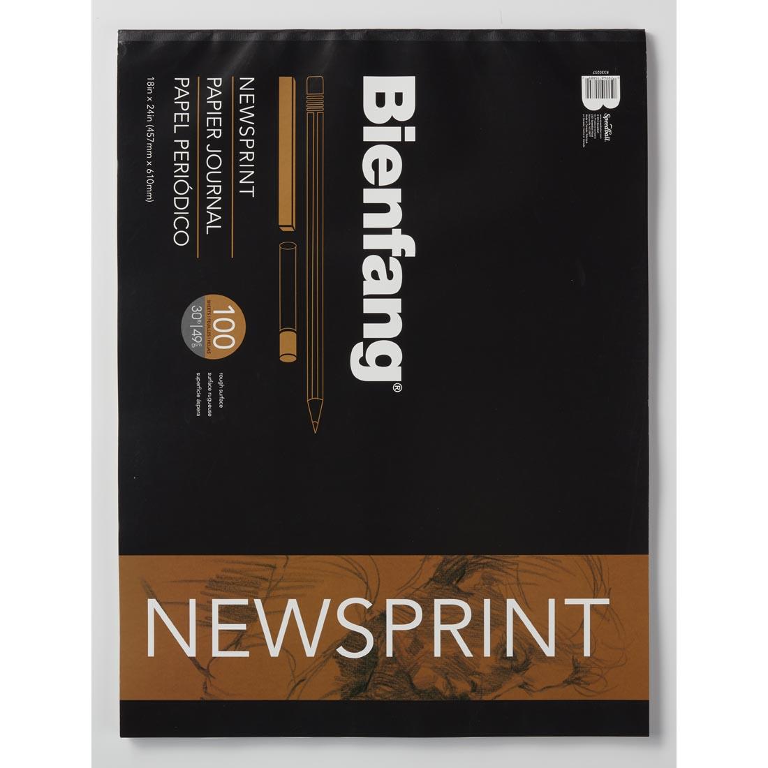 Bienfang Newsprint Paper Pad 18x24 100 Sheets