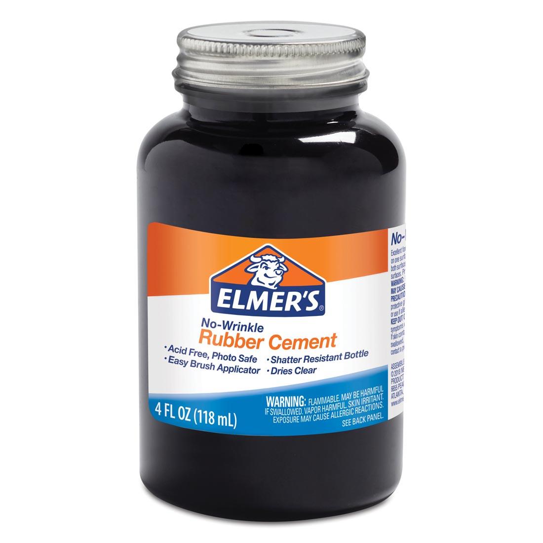 Elmer's No Wrinkle Rubber Cement, in 4 oz jar