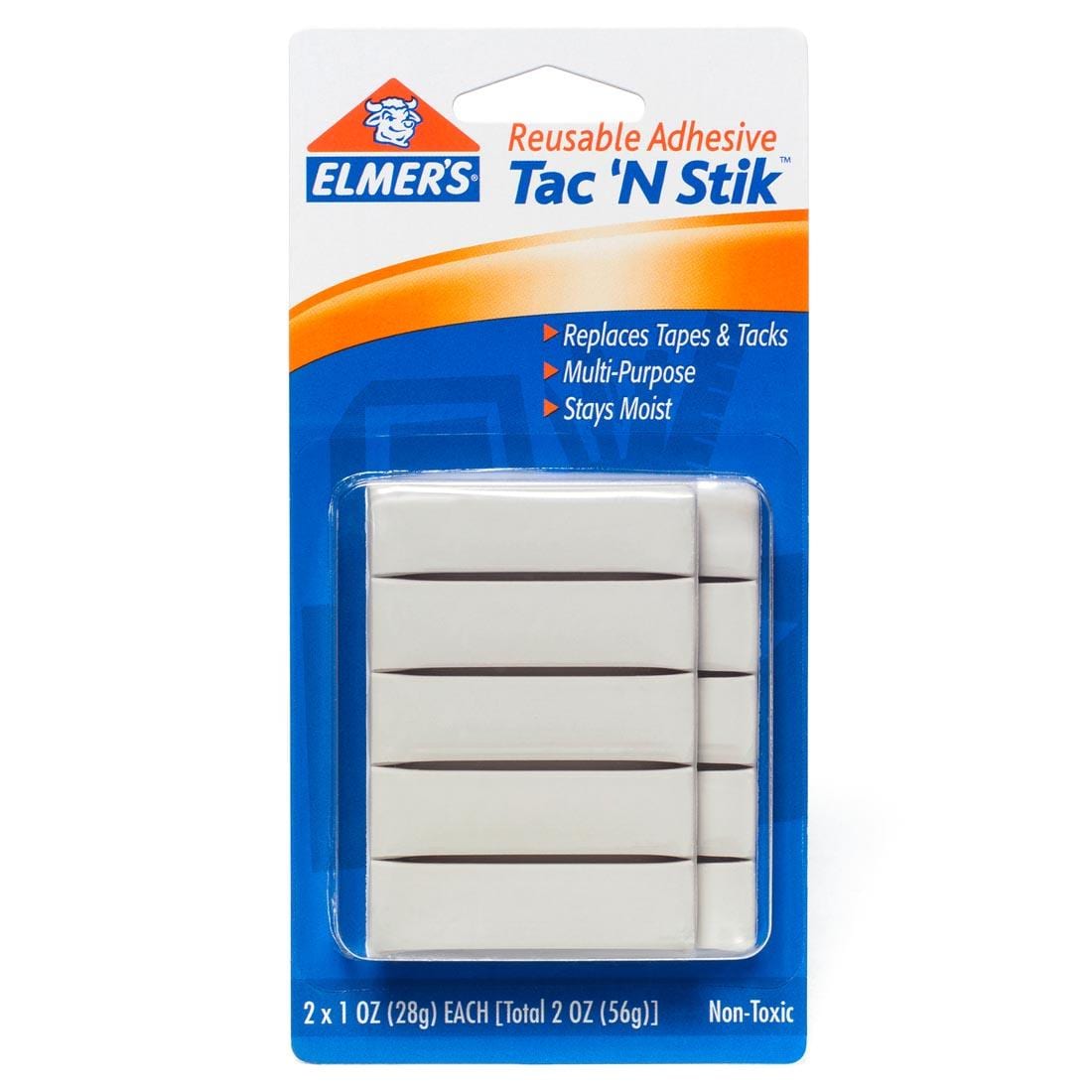 Elmers Tac N Stik Reusable Adhesive, Nontoxic - 2 oz pack