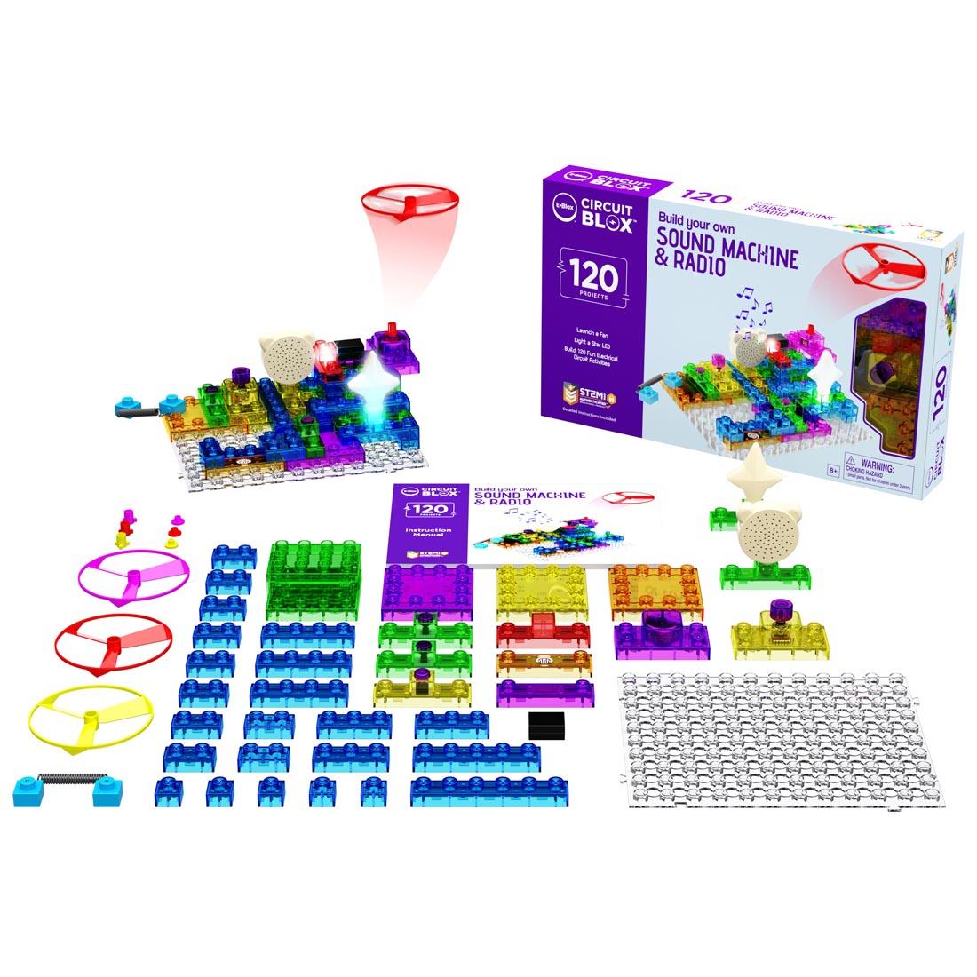 E-Blox Circuit Blox 120-Project Set, showing contents outside of package