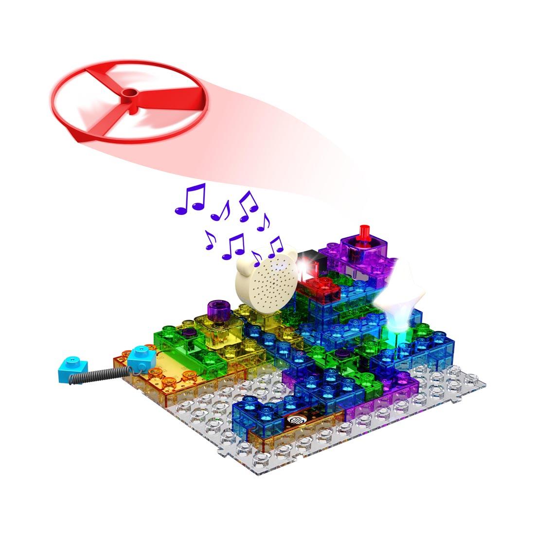 E-Blox Circuit Blox 120-Project Set, showing one of the projects that can be made