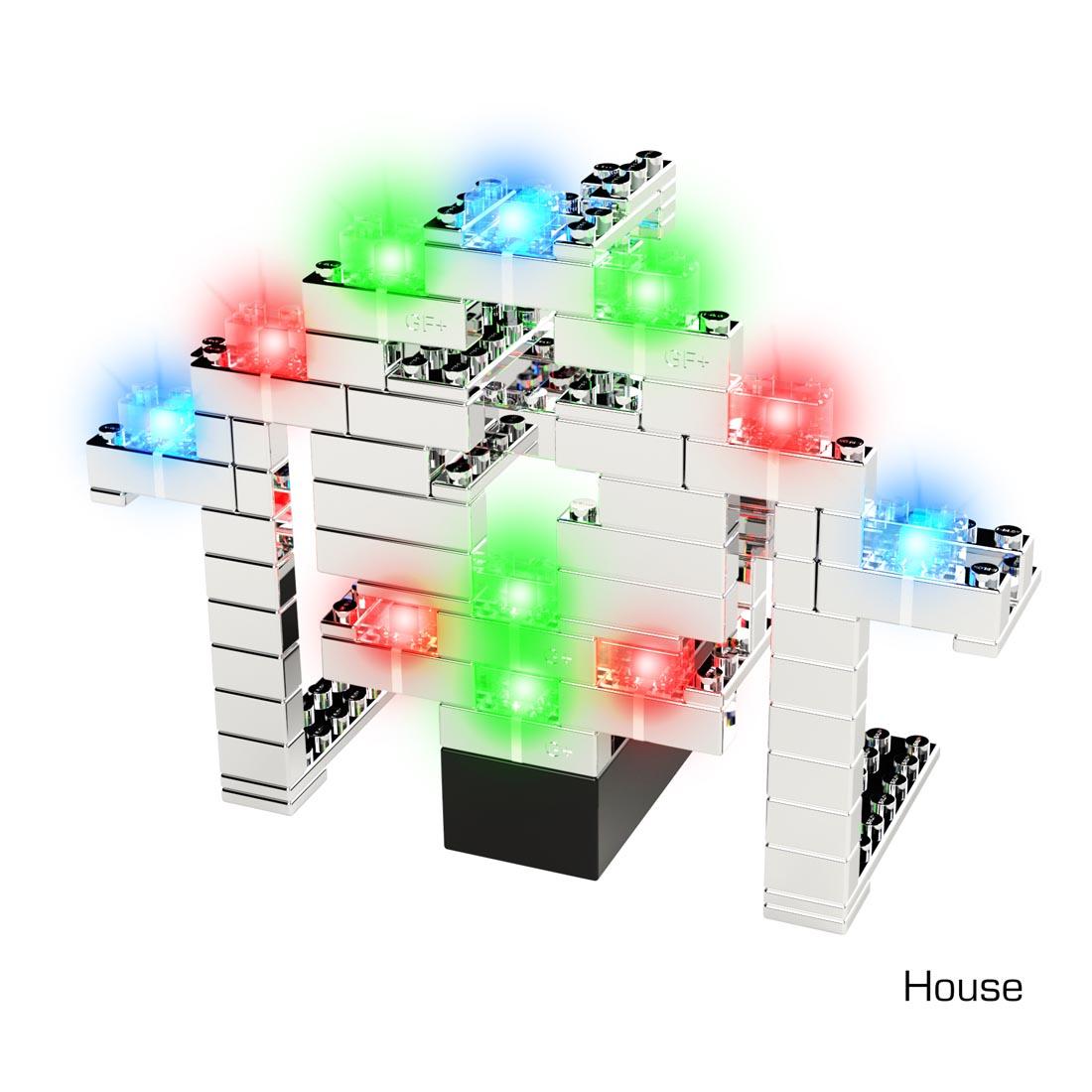 House built from the E-Blox Power Blox Essentials 310 Classroom Set