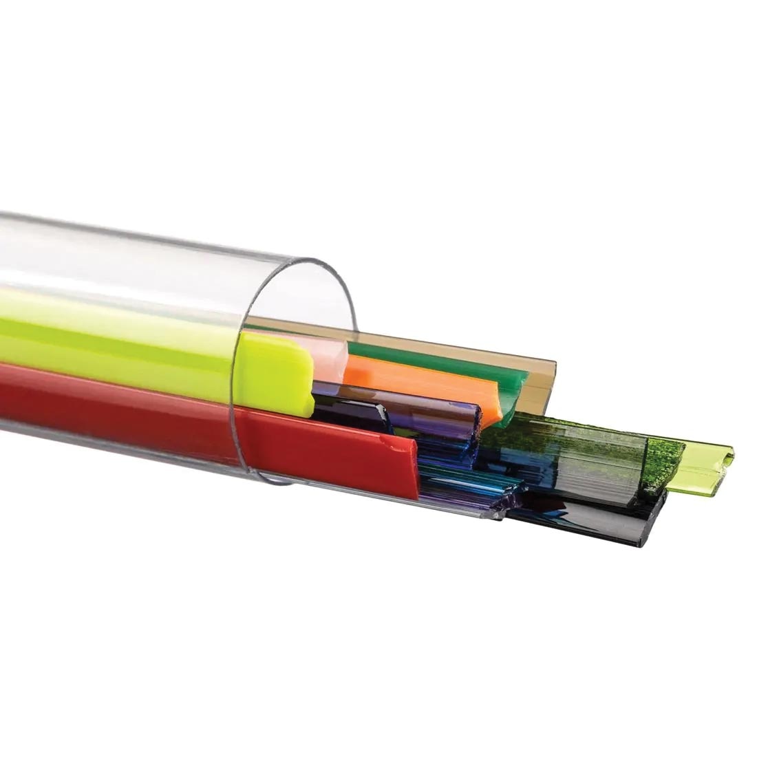 Bullseye Glass Ribbons COE 90 Mixed Colors 32-Count Package