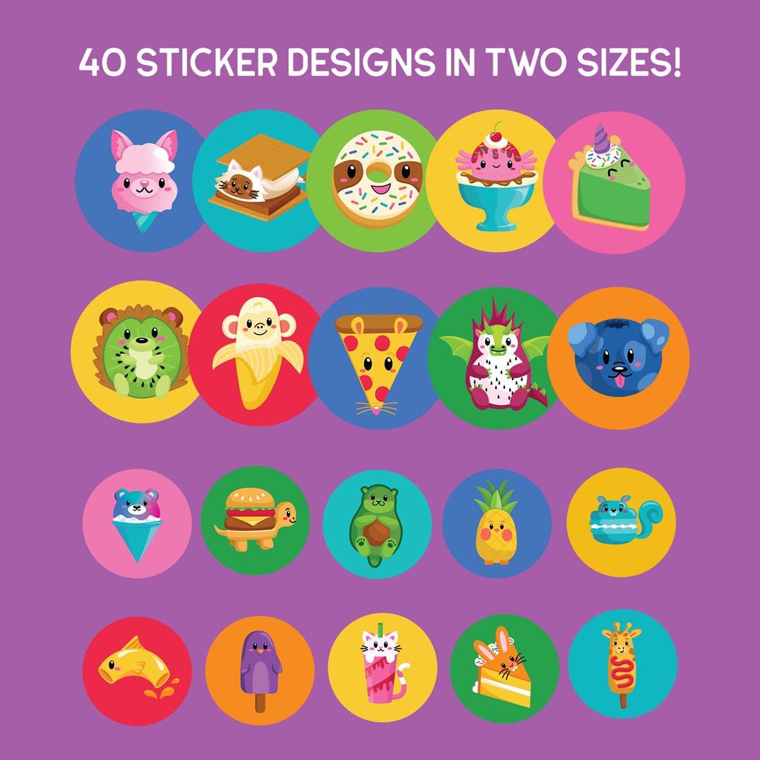 20 stickers from the 3D Sticker Maker Kit By Educational Insights plus text 40 sticker designs in two sizes!
