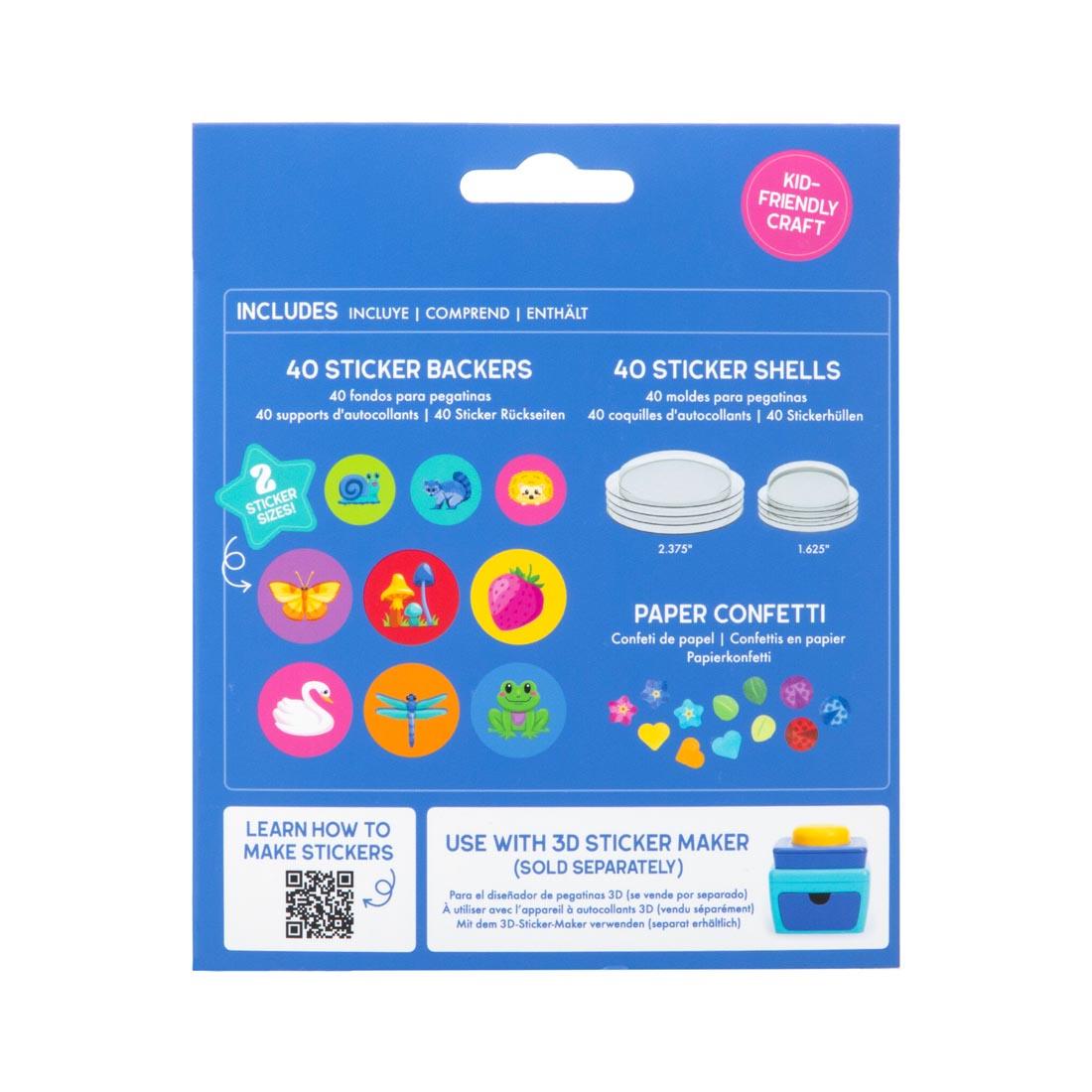 back of package for 3D Sticker Maker Refill Pack By Educational Insights