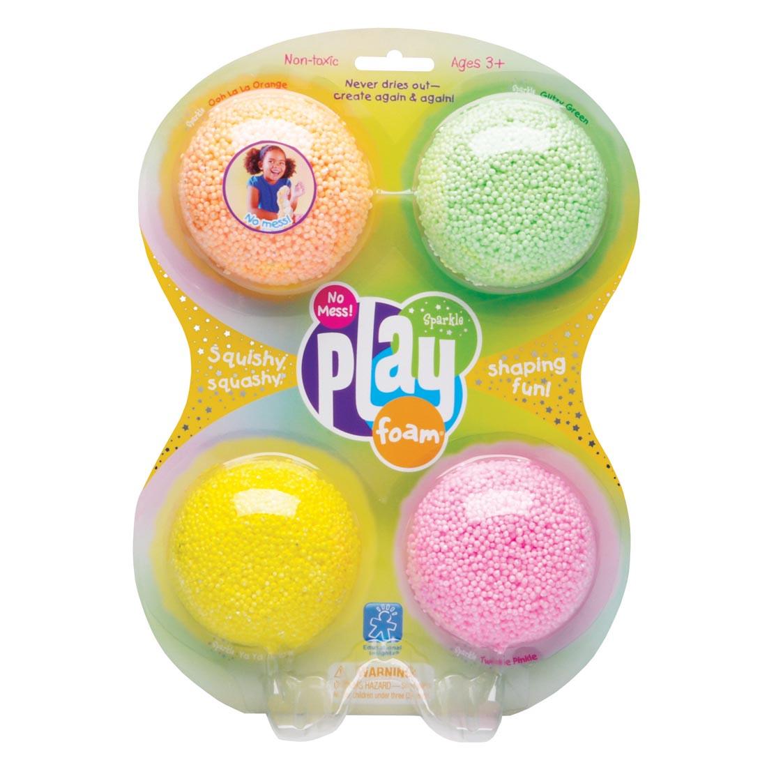 package of playfoam in four bright colors