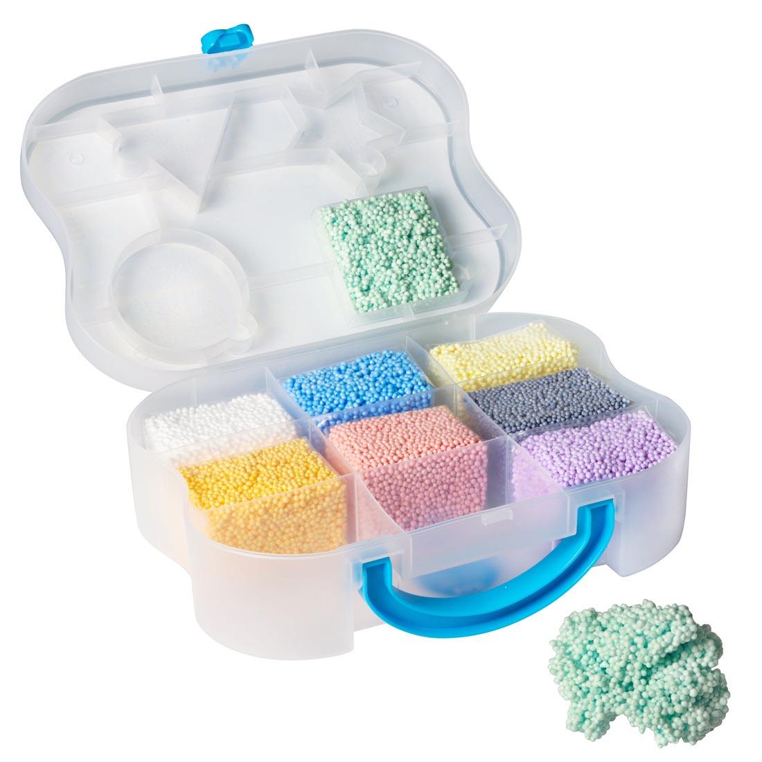 plastic storage case with eight colors of playfoam