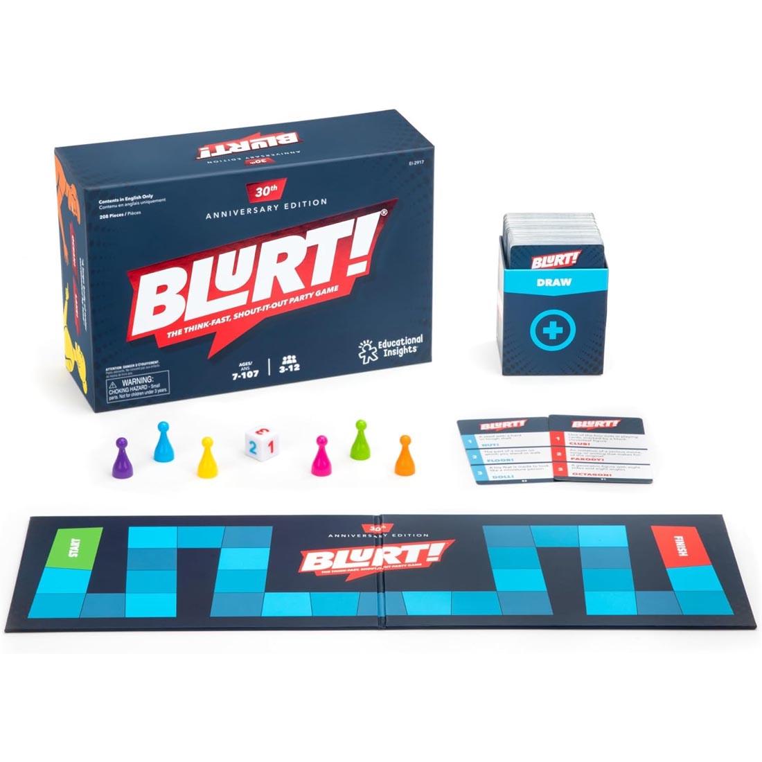 Blurt! game board and cards