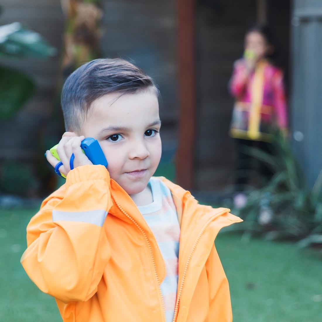children playing with My First Walkie Talkies By GeoSafari Jr.