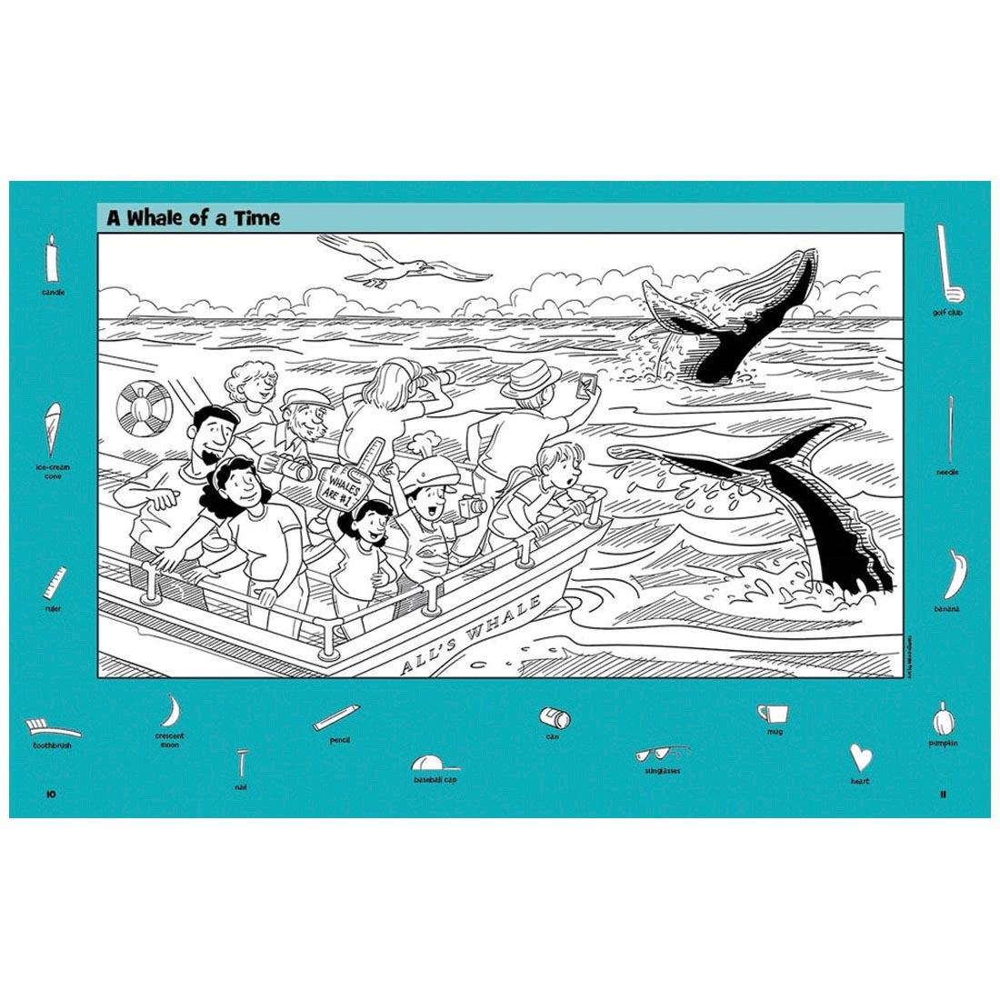 2 pages from the Highlights Hidden Pictures Ocean Puzzles book