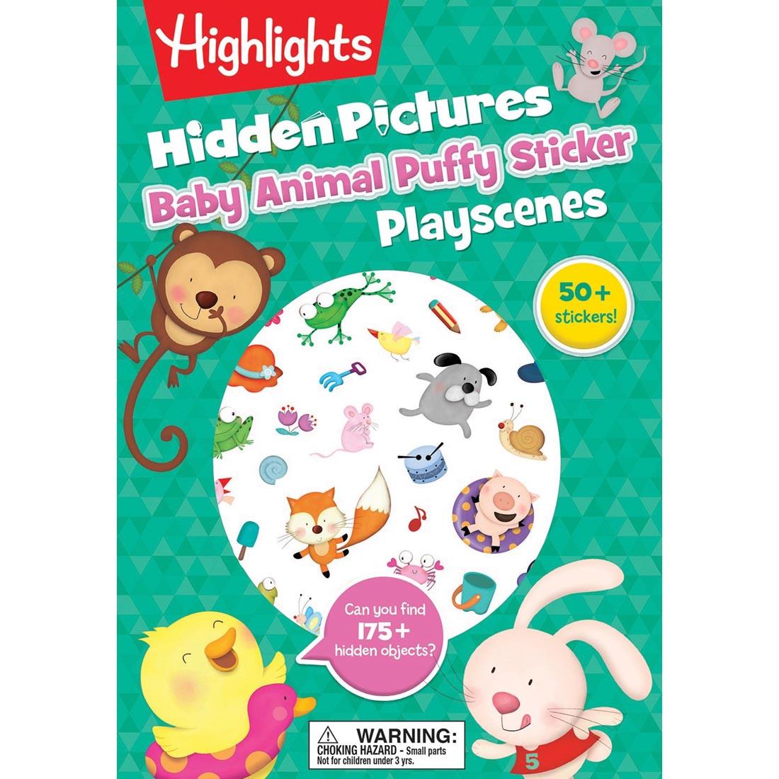 front cover of Highlights Hidden Pictures Baby Animal Puffy Sticker Playscenes
