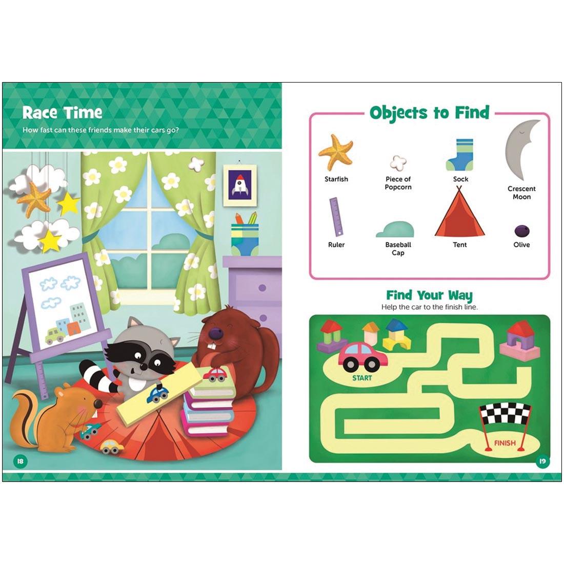 pages from inside Highlights Hidden Pictures Baby Animal Puffy Sticker Playscenes