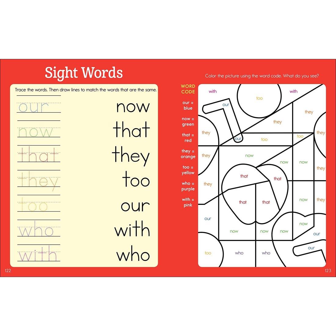 pages from inside the Highlights The Big Fun Kindergarten Workbook